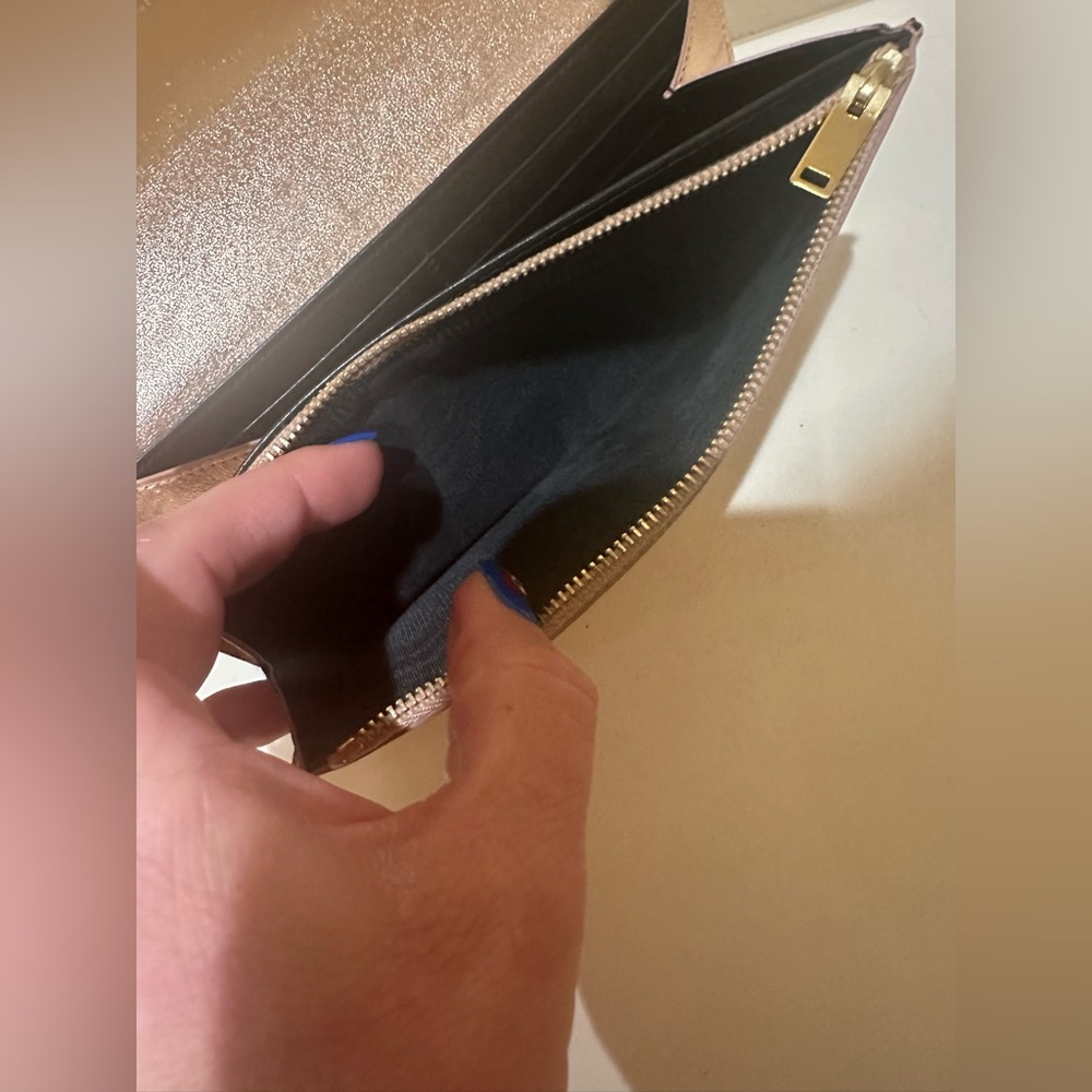 Saint Laurent Rose Gold Metallic Continental Wallet - Picture 9 of 14